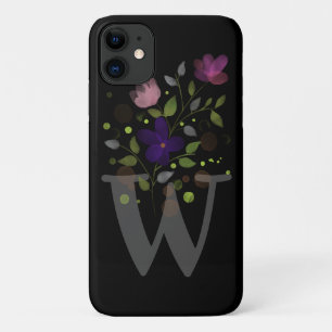 Initiaal Letter W Plus Floral Design Case-Mate iPhone Case