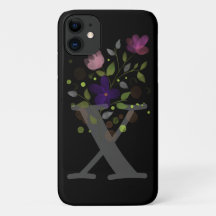 Initiaal Letter X Plus Floral Design