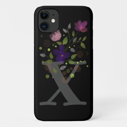 Initiaal Letter X Plus Floral Design Case-Mate iPhone Case (Achterkant)