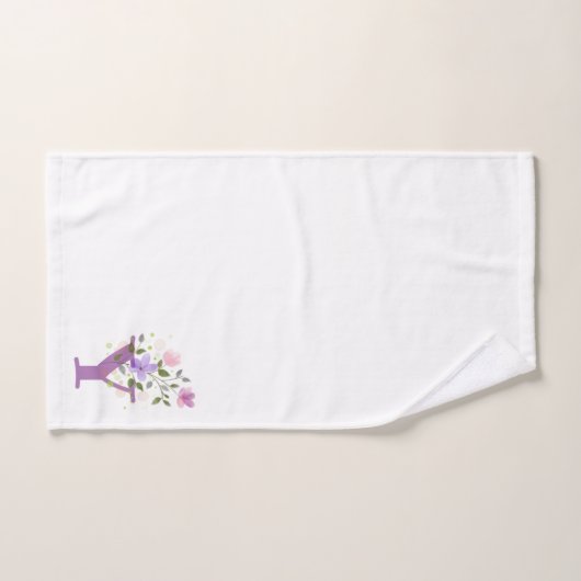 Initiaal Letter Y Plus Floral Design Bath Towel Se Bad Handdoek (Handdoek)