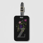 Initiaal Letter Z Plus Floral Design Bagagelabel (Voorkant (verticaal))