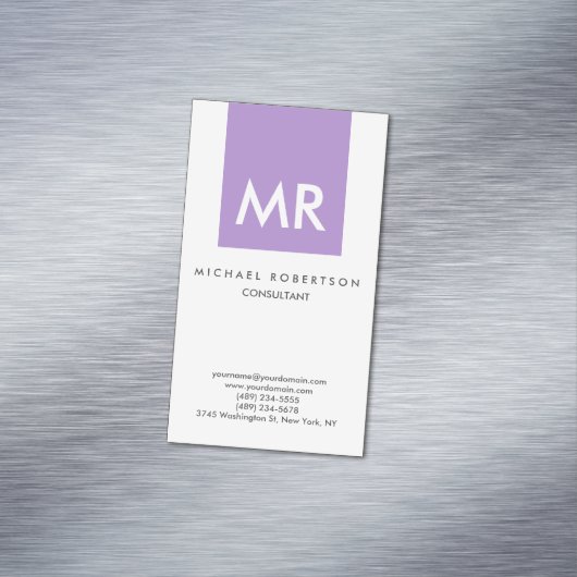 Initiaal Letters Monogram Elegant Unique Magnetisch Visitekaartje (Voorbeeld)