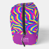 Initiaal Levendige paarse Schattigee abstracte pat Toilettasje (Rechts)