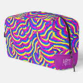 Initiaal Levendige paarse Schattigee abstracte pat Toilettasje (Rechterhoek)