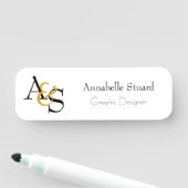 Initiaal Logo Business Gold Black Naamplaatje (In situ)