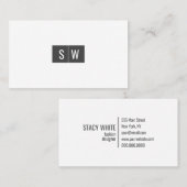 Initiaal Logo Minimal Modern Sleek Grey Visitekaartje (Voorkant / Achterkant)