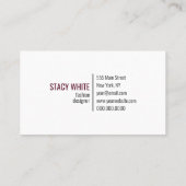 Initiaal Logo Minimale Moderne Sleek Bourgogne Visitekaartje (Achterkant)