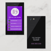 Initiaal logo monogram smartphone visitekaartje (Voorkant / Achterkant)