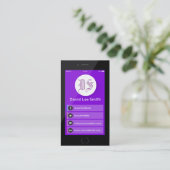 Initiaal logo monogram smartphone visitekaartje (Staand voorkant)