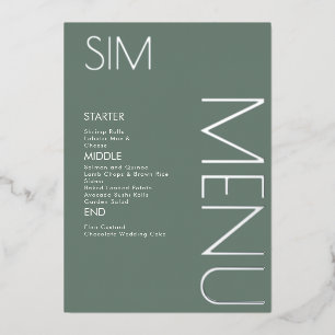 Initiaal Logo Weddenschap geperste Silver Menu-kaa Folie Uitnodiging