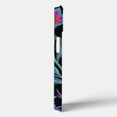 Initiaal luxe zwarte bloemen patroon Golden border Case-Mate iPhone Case (Achterkant / Rechts)