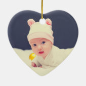 Initiaal M Baby S eerste kerstpatroon Keramisch Ornament (Achterkant)