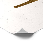 Initiaal M Golden en Blue Floral Monogram Poster (Hoek)