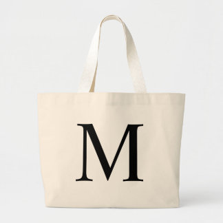Initiaal M Jumbo Canvas tas