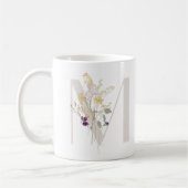 Initiaal M Met Zachte kleur bloem Koffie Mok (Links)