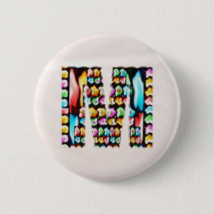 Initiaal M MM MMM n Let op de wereld Ronde Button 5,7 Cm