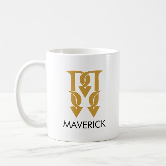 INITIAAL M NAAM MONOGRAM KOFFIEMOK (Links)