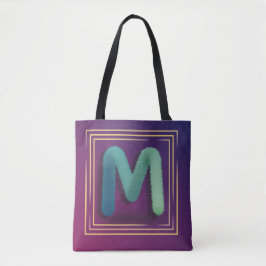 initiaal "M" op gradiëntachtergrond Tote Bag