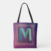 initiaal "M" op gradiëntachtergrond Tote Bag (Achterkant)