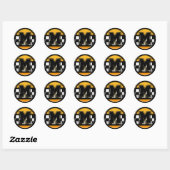 Initiaal M taxichauffeur Ronde Sticker (Vel)