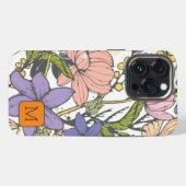 Initiaal Meiskleurige inktkunst  botanisch iPhone Hoesje (Achterkant horizontaal)