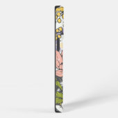 Initiaal Meiskleurige inktkunst  botanisch iPhone Hoesje (Rechterkant)