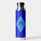 Initiaal met blauwe diamanten waterfles (Links)
