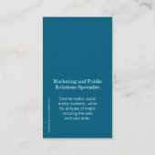 Initiaal met blauwe en witte cirkel modern visitek visitekaartje (Achterkant)