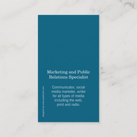 Initiaal met blauwe en witte cirkel modern visitek visitekaartje (Achterkant)