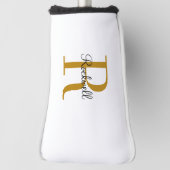 Initiaal met de naam van een aangepast goudmonogra golfheadcover (Draai 90)