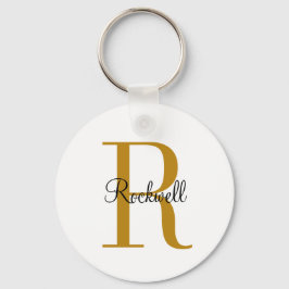 Initiaal met de naam van een aangepast goudmonogra sleutelhanger