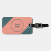 Initiaal met dubbele circulatie, Letter-monogram,  Bagagelabel (Voorkant horizontaal)