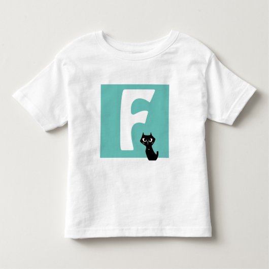 Initiaal met een kat kinder shirts (Voorkant)