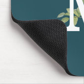 Initiaal met floral Turquoise Muismat (Hoek)