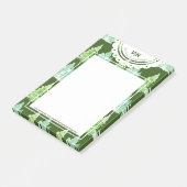 Initiaal met kersthand met waterkleurige bomen post-it® notes (Schuin)