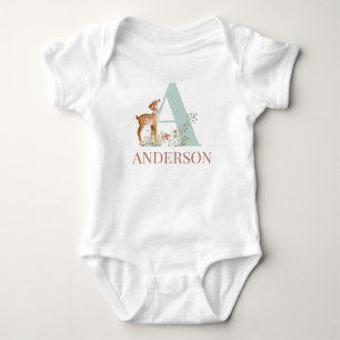 Initiaal met persoonlijke naam Letter A Baby T-Shi Romper