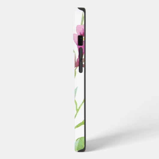  initiaal met Waterverf aan de grens Roze Groen iPhone Hoesje (Linkerkant)