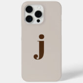 Initiaal Modern Eenvoudig Monogram Beige Case-Mate iPhone Case (Achterkant)