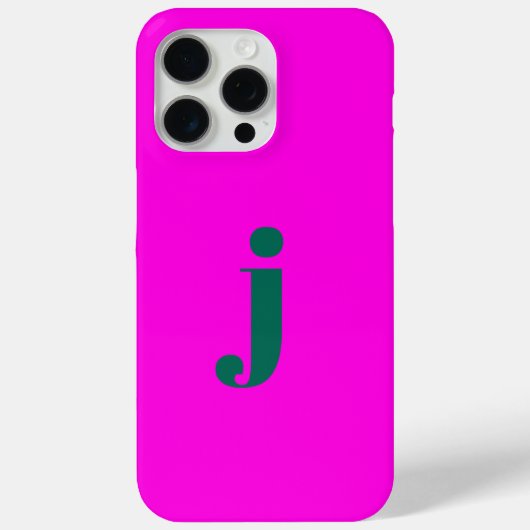 Initiaal Modern Eenvoudig Monogram Hot Pink Case-Mate iPhone Case (Achterkant)