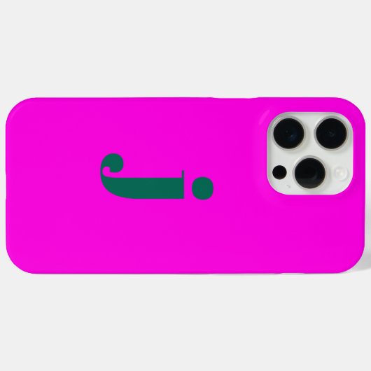 Initiaal Modern Eenvoudig Monogram Hot Pink Case-Mate iPhone Case (Achterkant (horizontaal))