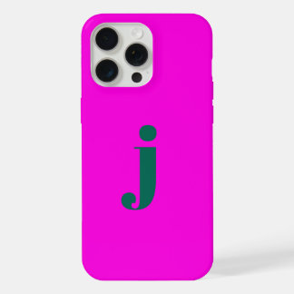 Initiaal Modern Eenvoudig Monogram Hot Pink iPhone 15 Pro Max Case