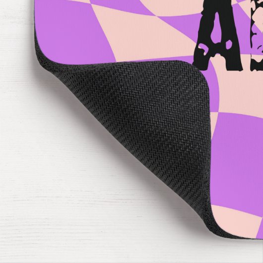 Initiaal Modern geruit Roze Paarse cool Muismat (Hoek)