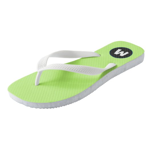 Initiaal Modern neon l Helder groen voor tiener Teenslippers (Schuin)