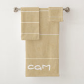 Initiaal moderne stijl rustieke houten achtergrond bad handdoek (Insitu)