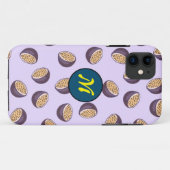 Initiaal monogegrammeerde schattige passievruchten Case-Mate iPhone case (Achterkant (horizontaal))