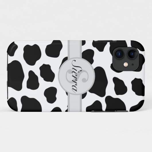 Initiaal monogram - Aangepaste koeienafdrukken Case-Mate iPhone Case (Achterkant (horizontaal))