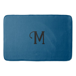 Initiaal Monogram Agaat Blauw Juweel Tone Effen kl Badmat