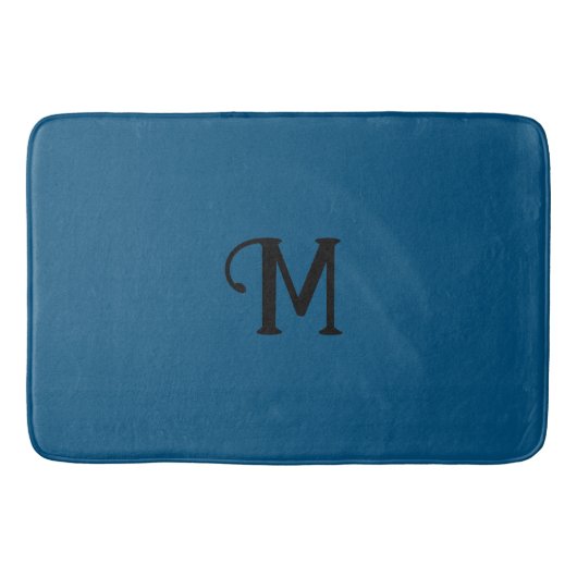 Initiaal Monogram Agaat Blauw Juweel Tone Effen kl Badmat (Voorkant)