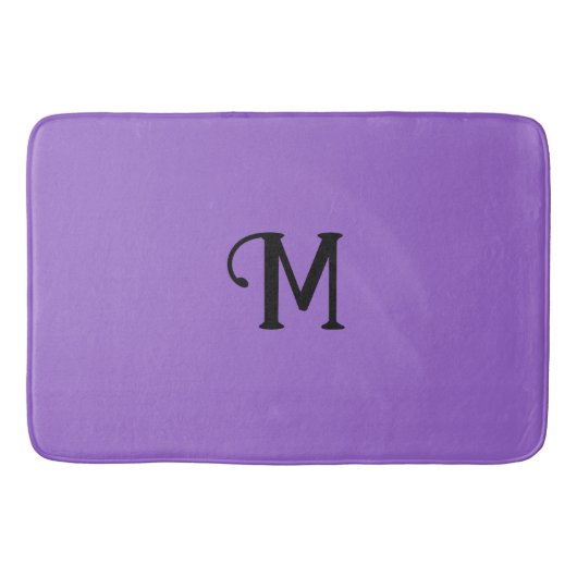 Initiaal Monogram Amethist Jewel Tone Solid Color Badmat (Voorkant)