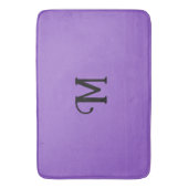 Initiaal Monogram Amethist Jewel Tone Solid Color Badmat (Voorkant Verticaal)